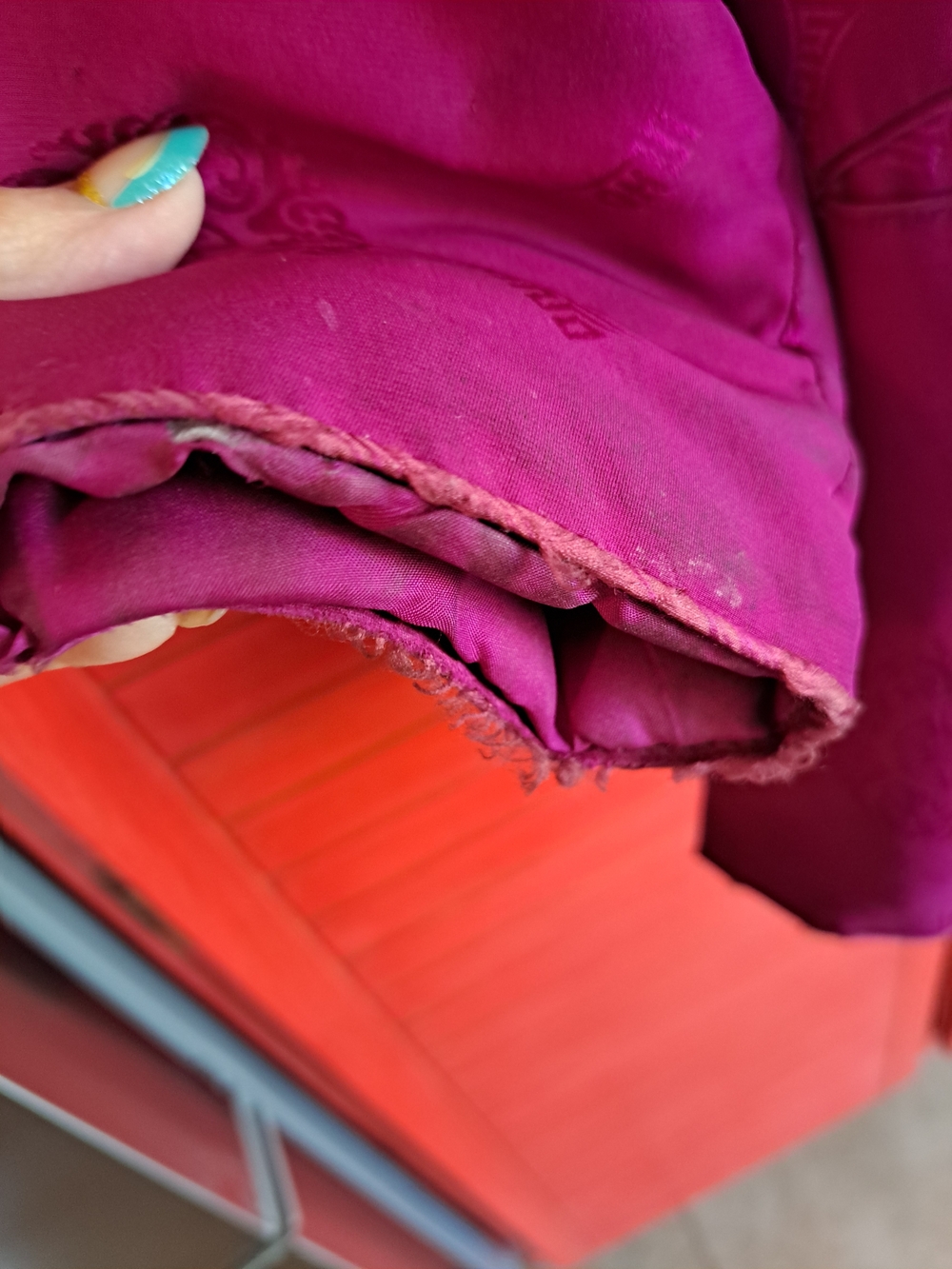 Vintage Fuchsia Mandarin Collar Jacket - Double Horse See Description Silk - Picture 6 of 9